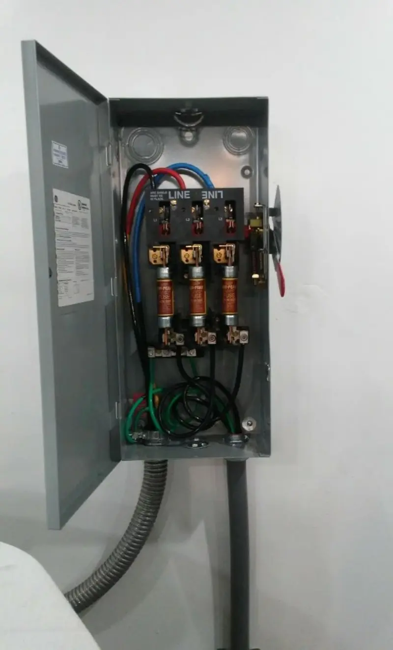 Three-phase disconnect switch installed for Electrical Wiring & Rewiring in East Manchester